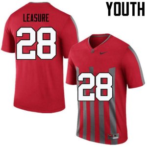 Youth Ohio State Buckeyes #28 Jordan Leasure Throwback Nike NCAA College Football Jersey Sport GVN4244QS